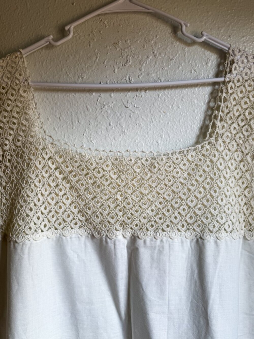 Antique 1920's Vintage Lace & Linen Dress - Picture 5 of 7